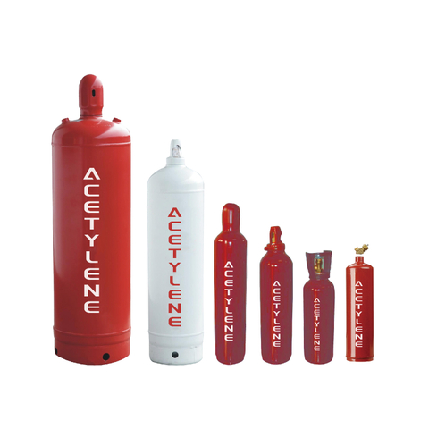 Acétylène de cylindre en acier sans soudure rechargeable