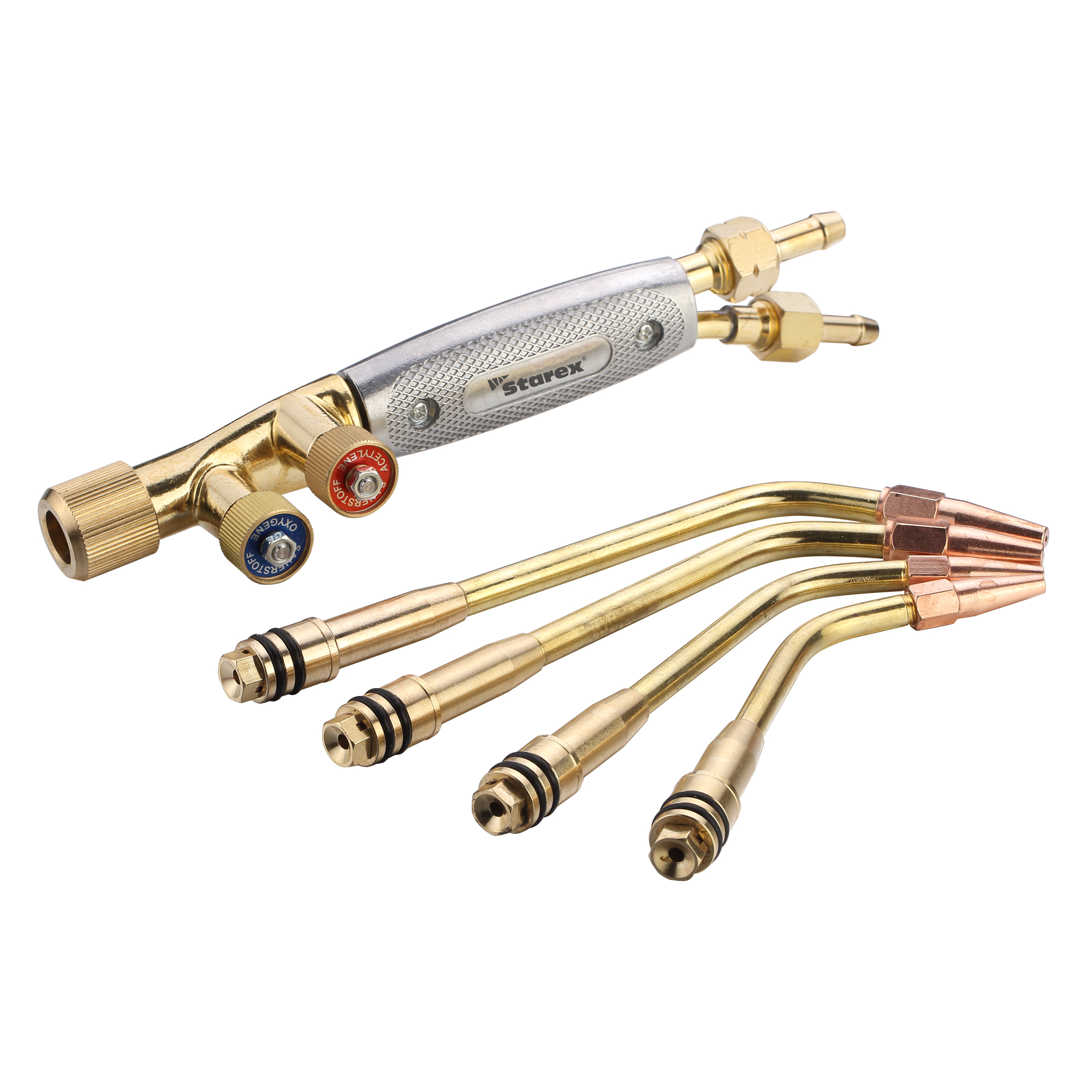 Torche de soudage Gloor légère complétée par 6 embouts